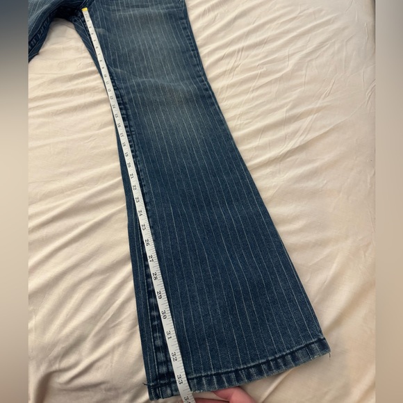 NWT Aeropostale Women's Dark Blue Pinstripe Boot Cut Jeans 9/10 Long - Picture 4 of 8